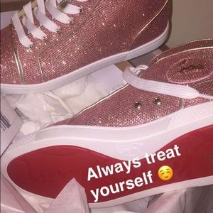 Christian loub size 37.5 PINK GLITTER